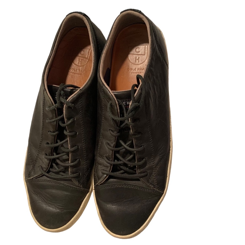 Cole Haan black leather sneakers shoes men’s size 9.5 low top lace up